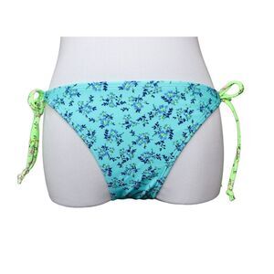 No Boundaries Juniors Daisy Blue String Bikini Swim Bottom Large (11-13) Beach